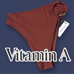 NWT Vitamin A Lolita Bikini Bottoms in Eco Rib Brown. Size 6/Small 👙🏝️
